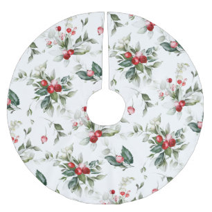 Winter Berry Botanischer Baumrock Polyester Weihnachtsbaumdecke