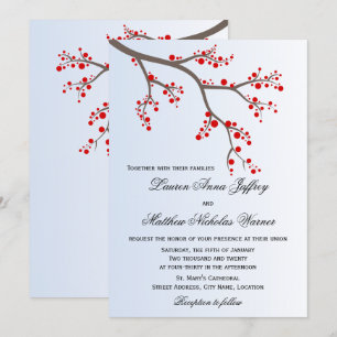 Winter Berry Branch Wedding Einladung