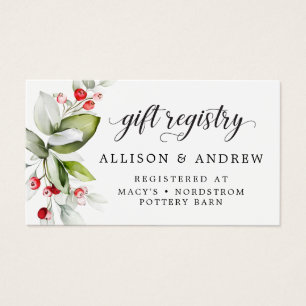 Winter Berry   Gift Registry Card