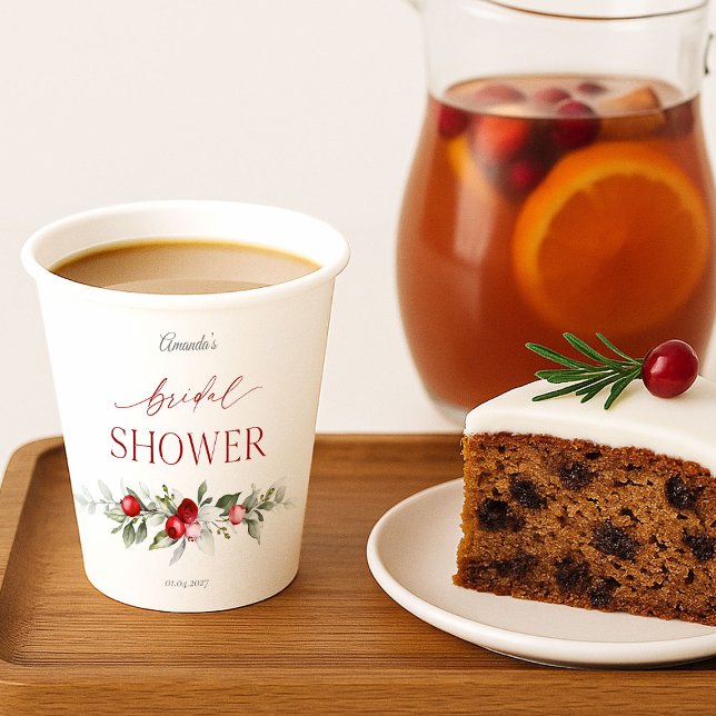 Winter Berry Hochzeitsshower Pappbecher (Von Creator hochgeladen)
