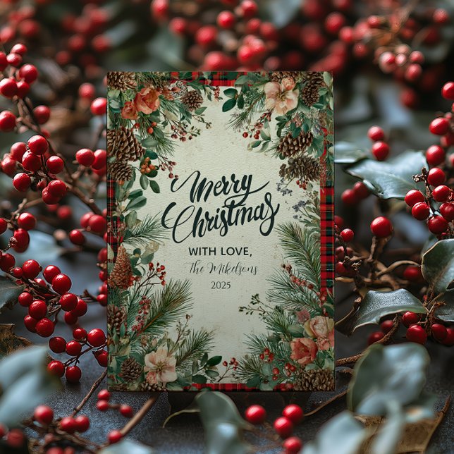 Winter Berry Pine Christmas Feiertagskarte (Von Creator hochgeladen)