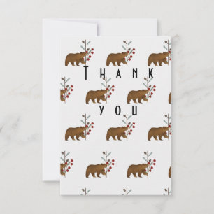 Winter Berry Woodland Babydusche Danke Karte