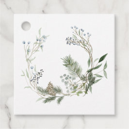 Winter Berry Wreath Fevor Tags Geschenkanhänger