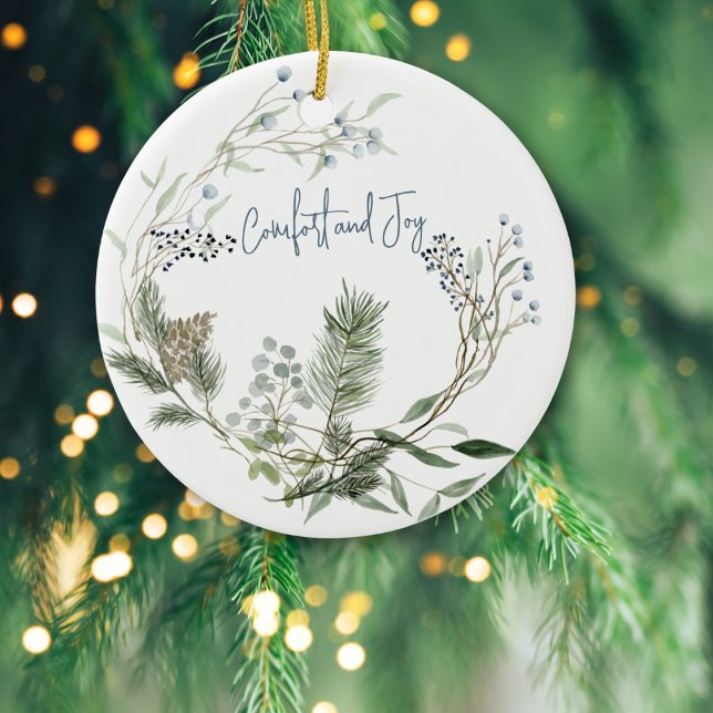 Winter Berry Wreath Keramik Ornament (Von Creator hochgeladen)