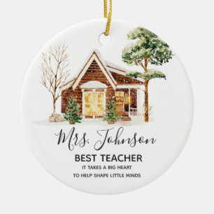 Winter Best Teacher Weihnachtsbaum Keramik Ornament