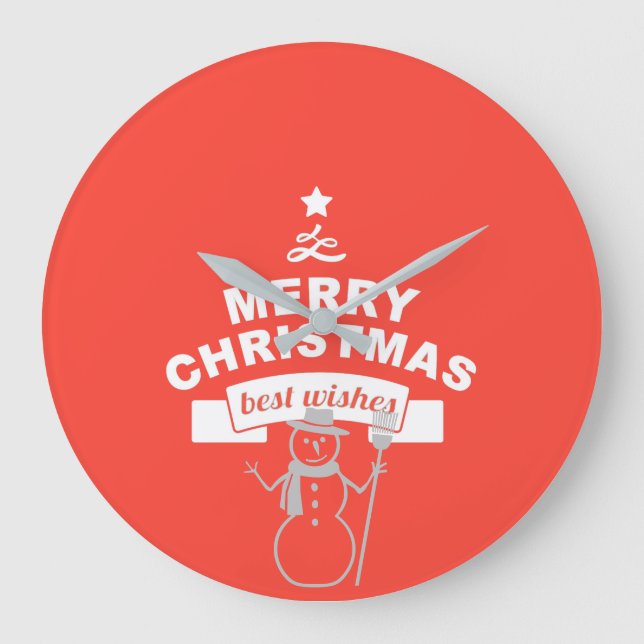 Winter Best Wünsche Große Wanduhr (Vorderseite)