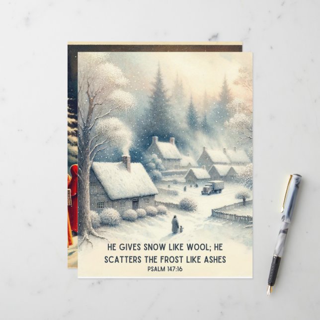 Winter Bibel Verses Papier Kunsthandwerk (Vorderseite/Rückseite Beispiel)