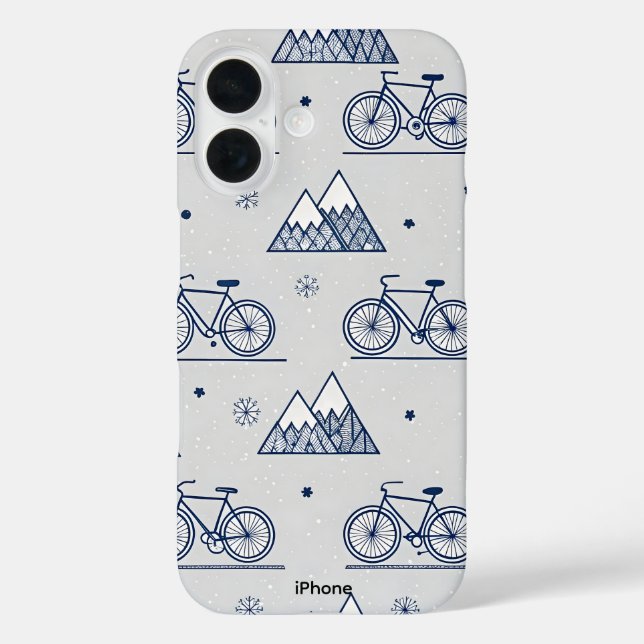 Winter Bike Mountain iPhone 16 Fall Case-Mate iPhone Hülle (Rückseite)