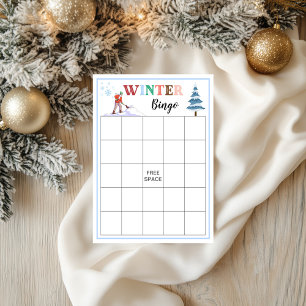 Winter-Bingo-Karten-Kinder-Winterparty-Spiel druck Flyer