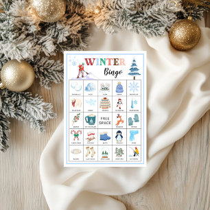 Winter-Bingo-Karten Winter-Spiele für Kinder zum A Flyer