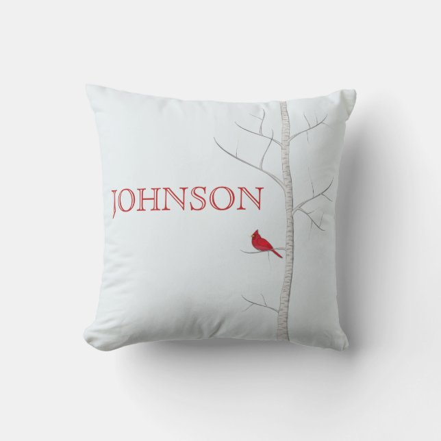 Winter Birch Tree Decorative Pillow Kissen (Vorderseite)