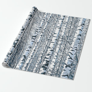Winter Birch Tree Forest Geschenkpapier