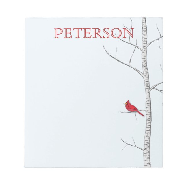 Winter Birch Tree Note Pad Notizblock (Vorderseite)