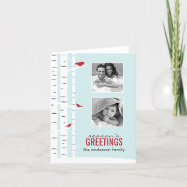 Winter Birch Trees Holiday Foto Cards Feiertagskarte