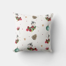 Winter Bird Titmouse Weihnachtsmuster Kissen