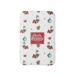 Winter Bird Weihnachten Tufted Titmouse Personalis Badematte