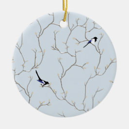 Winter BIrds Keramik Ornament