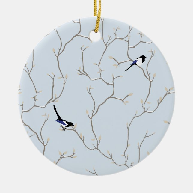 Winter BIrds Keramik Ornament (Vorne)