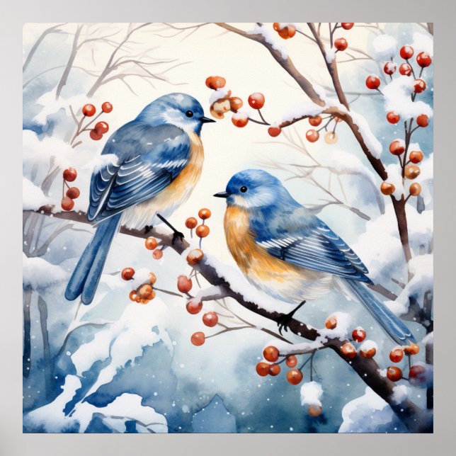 Winter Birds Poster (Vorne)