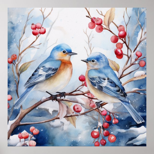 Winter Birds Poster (Vorne)