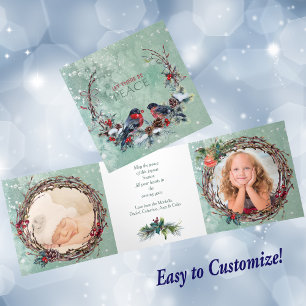 Winter Birnen Kieferkraut Foto Weihnachten Weihnac Dreifach Gefaltete Urlaubskarte