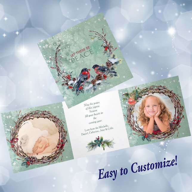 Winter Birnen Kieferkraut Foto Weihnachten Weihnac Dreifach Gefaltete Urlaubskarte (Von Creator hochgeladen)