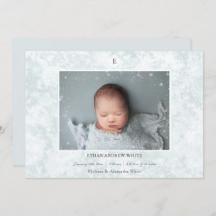 Winter Birth Announcement Baby Boy Ankündigung