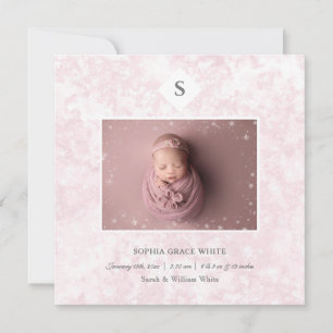 Winter Birth Announcement Baby Girl Ankündigung