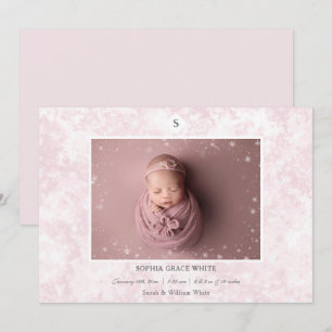 Winter Birth Announcement Baby Girl Ankündigung