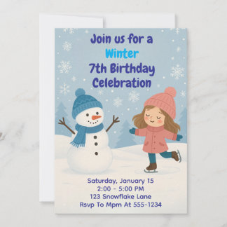 Winter Birthday Celebration Einladung