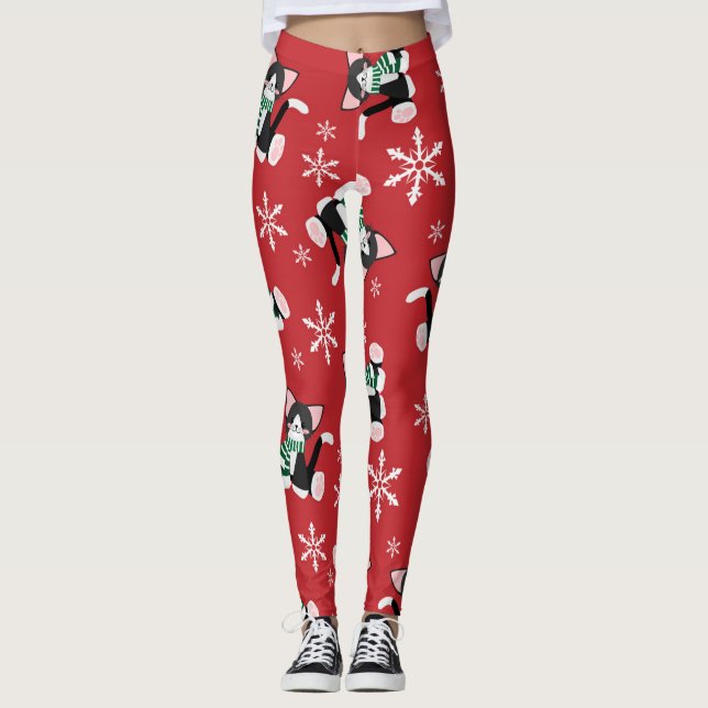 Winter Black Kitty Leggings (Vorderseite)