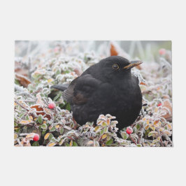 Winter Blackbird Fußmatte