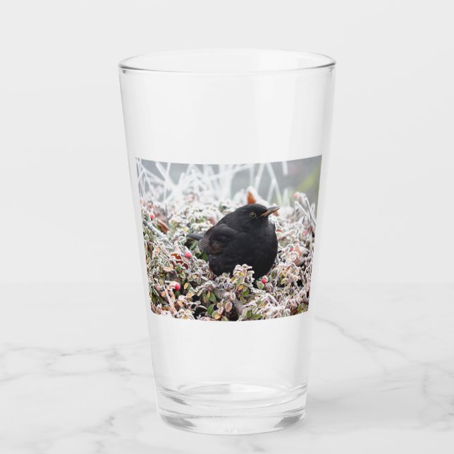 Winter Blackbird Glas (Vorderseite)