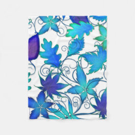 Winter Blätter Fleece Blanket