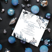 Winter Blau Aquarell | Weihnachtsfeier
