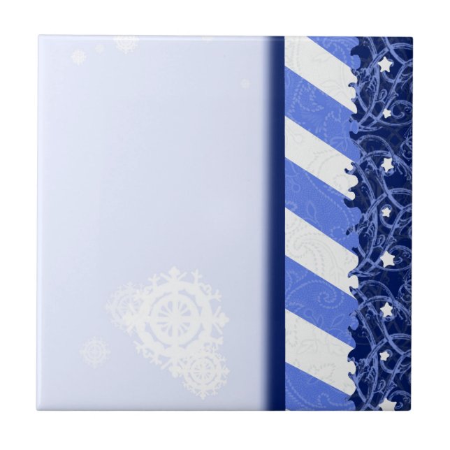 Winter-Blau Fliese (Vorderseite)