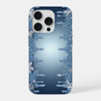 Winter Blau Glitter Schneeflocke Eis Kristall Desi