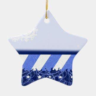 Winter-Blau Keramik Ornament