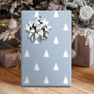 Winter Blau-Weiße Weihnachtsbaum Ferien Geschenkpapier