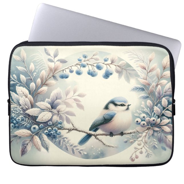 Winter Blaubeeren-Kranz Laptopschutzhülle (Vorderseite)