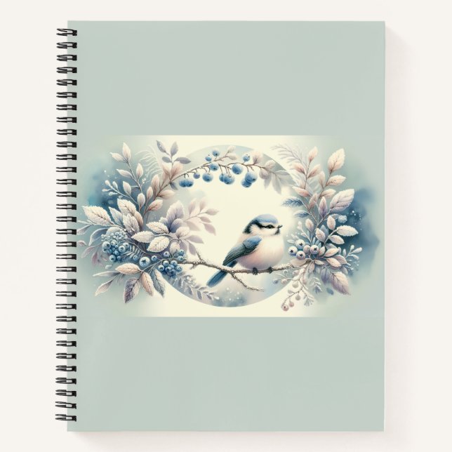 Winter Blaubeeren-Kranz Notizbuch (Vorderseite)