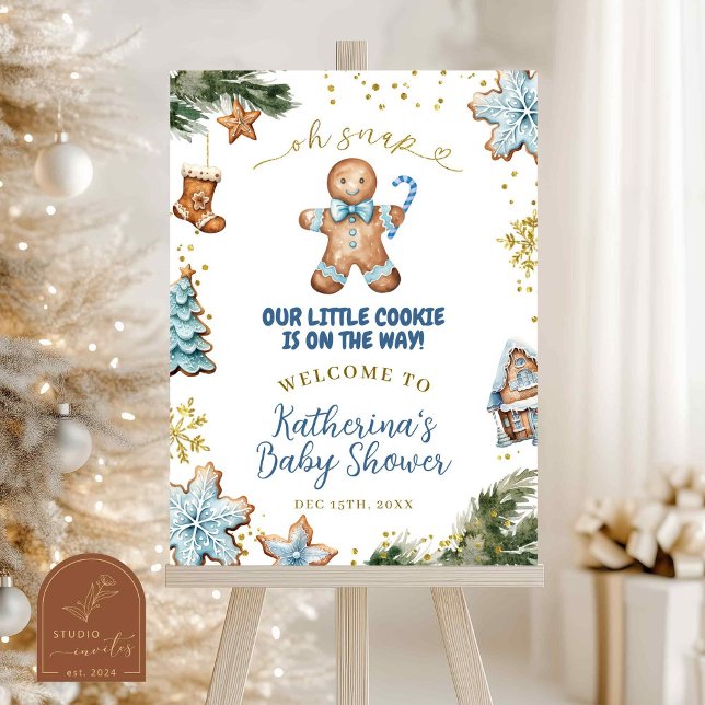 Winter Blaue Lebkuchen Willkommensschild Tafel Poster (Von Creator hochgeladen)