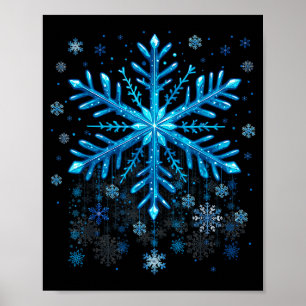 Winter Blaue Schneeblume Weihnachten Xmas Kostüme Poster
