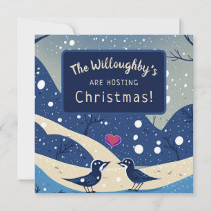 Winter Blaue Vögel in Liebe Weihnachten Hochzeit Save The Date