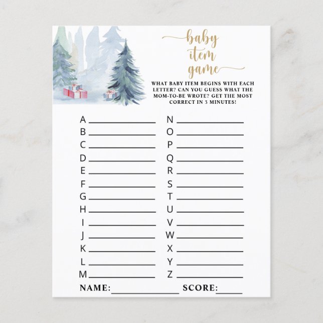 Winter blauer Wald \ Baby Item Game (Vorderseite)