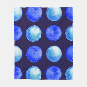 Winter-blaues Aquarell-großes Punkt-Muster Fleecedecke