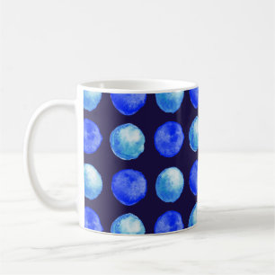 Winter-blaues Aquarell-Punkt-Muster Tasse