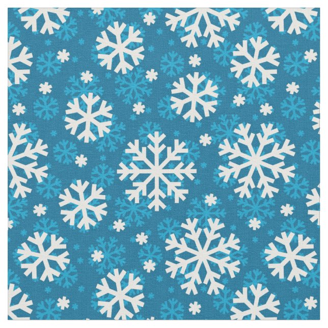 Winter-blaues Schneeflocke-Muster Stoff (Nahaufnahme)