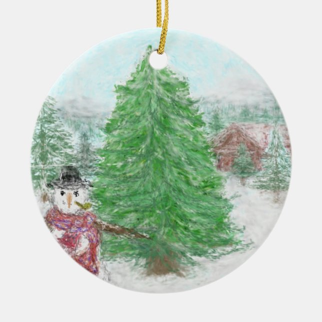 Winter Bliss Keramik Ornament (Vorne)