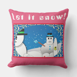 Winter Blizzard Storm Snowman's Delight Kissen